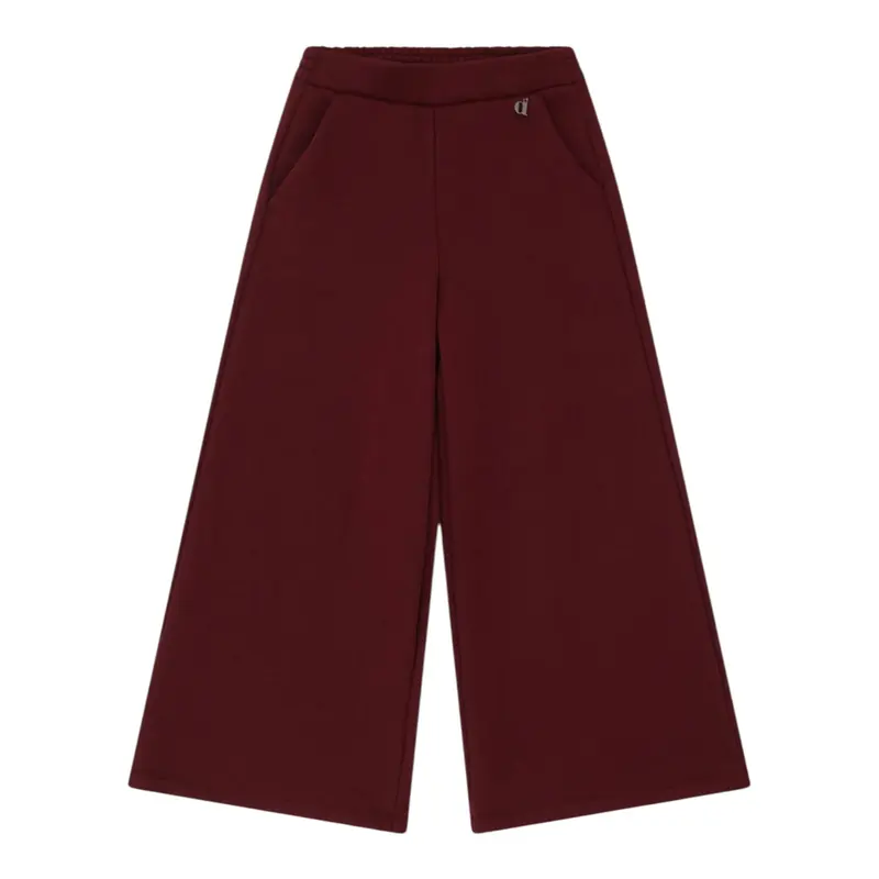 Dixie Pantalone tinta unita Modello A Palazzo Bordeaux per Bambina