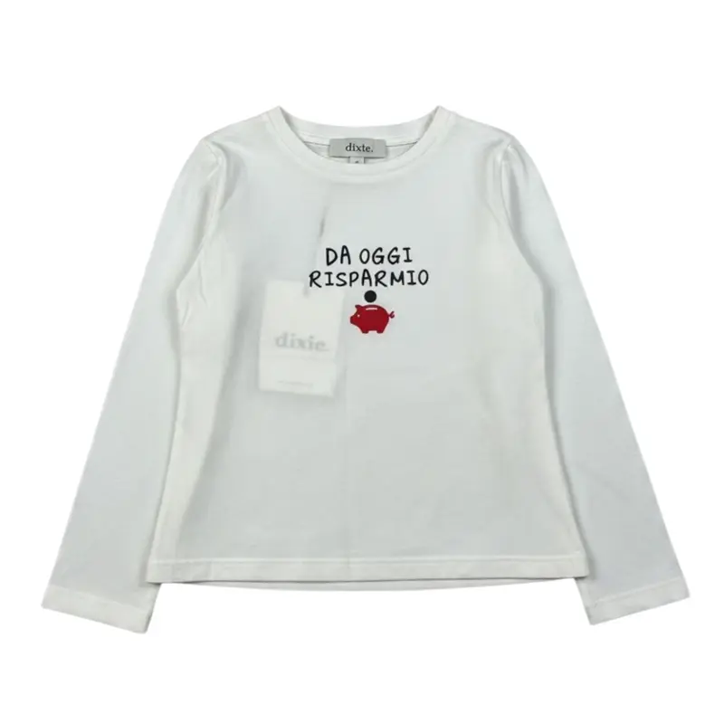 Dixie Shirt tinta unita con Stampa Bianco per Bambina