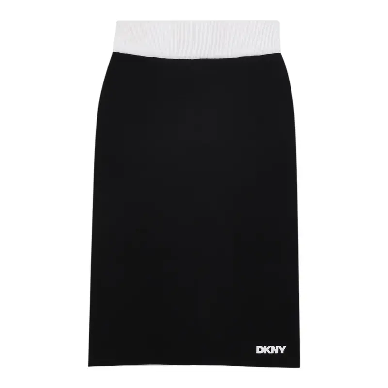Dkny Gonna Bicolore Reversibile Bianco/Nero per Bambina