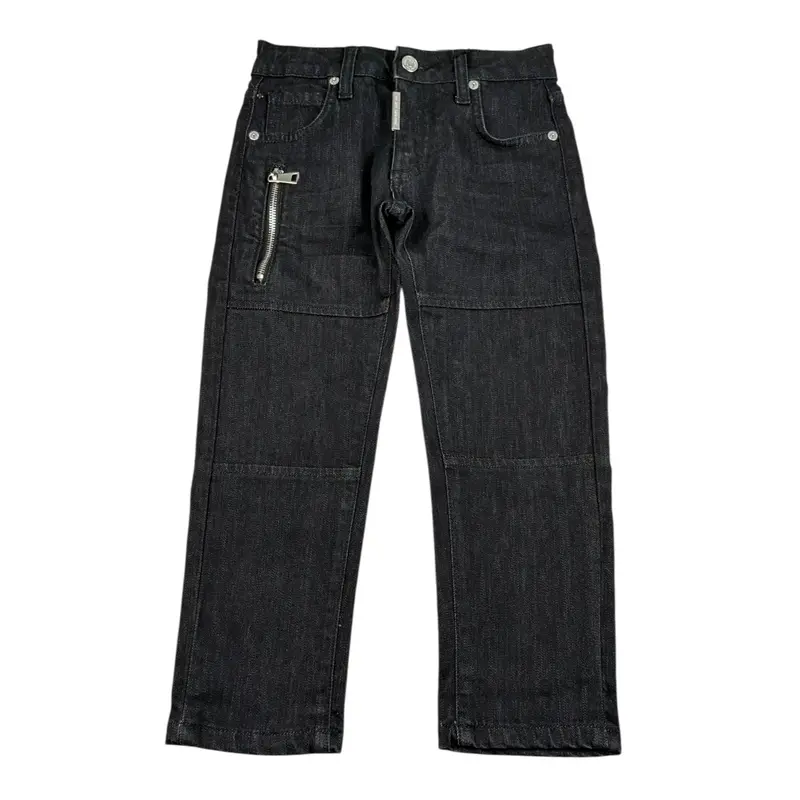 Do Not Conform Jeans tinta unita con Girovita Regolabile Nero per Bambino