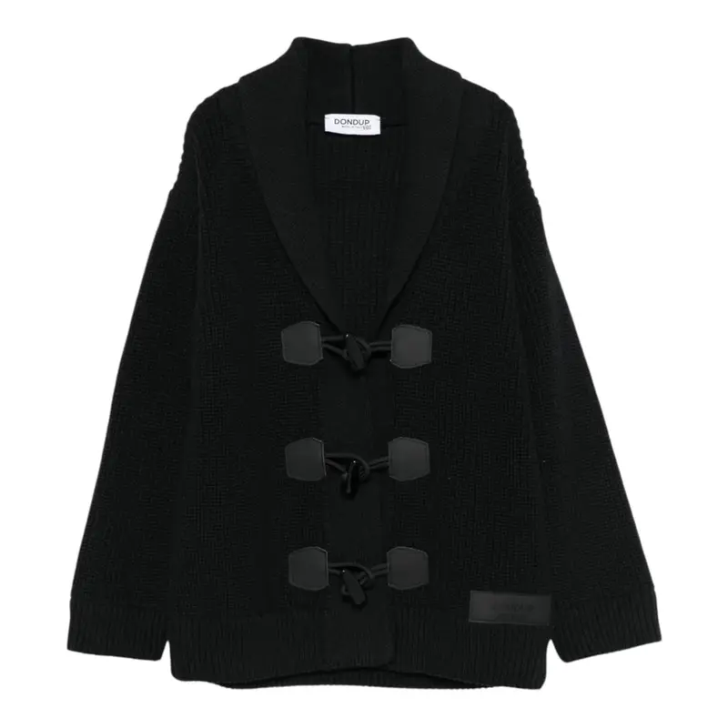 Dondup Cardigan tinta unita Nero per Bambino