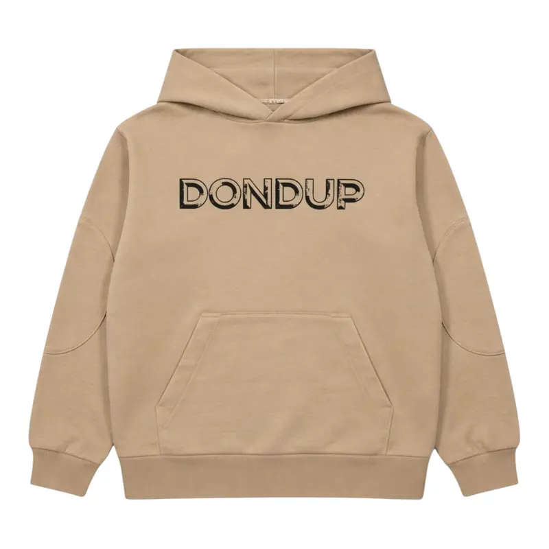 Dondup Felpa tinta unita con Stampa E Cappuccio Beige per Neonata