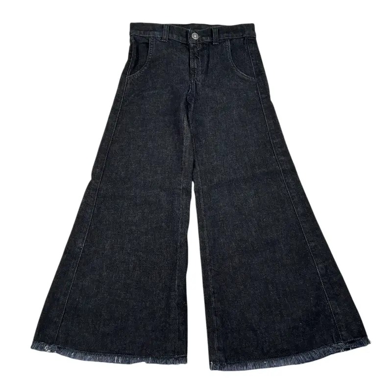 Dondup Jeans tinta unita Modello Palazzo Nero per Bambina