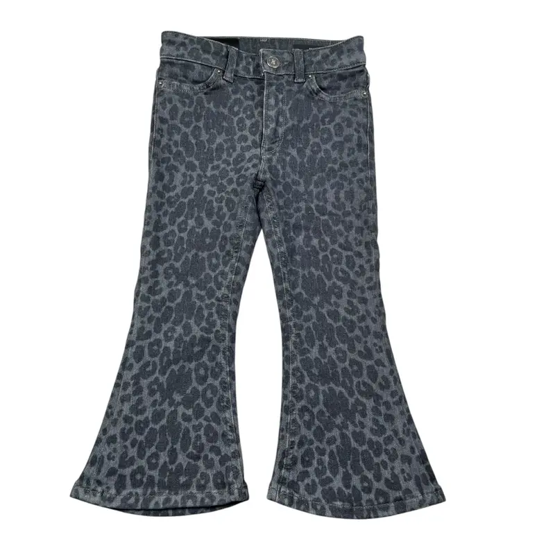 Dondup Jeans tinta unita Modello Zampa Fantasia Maculata Grigio per Bambina
