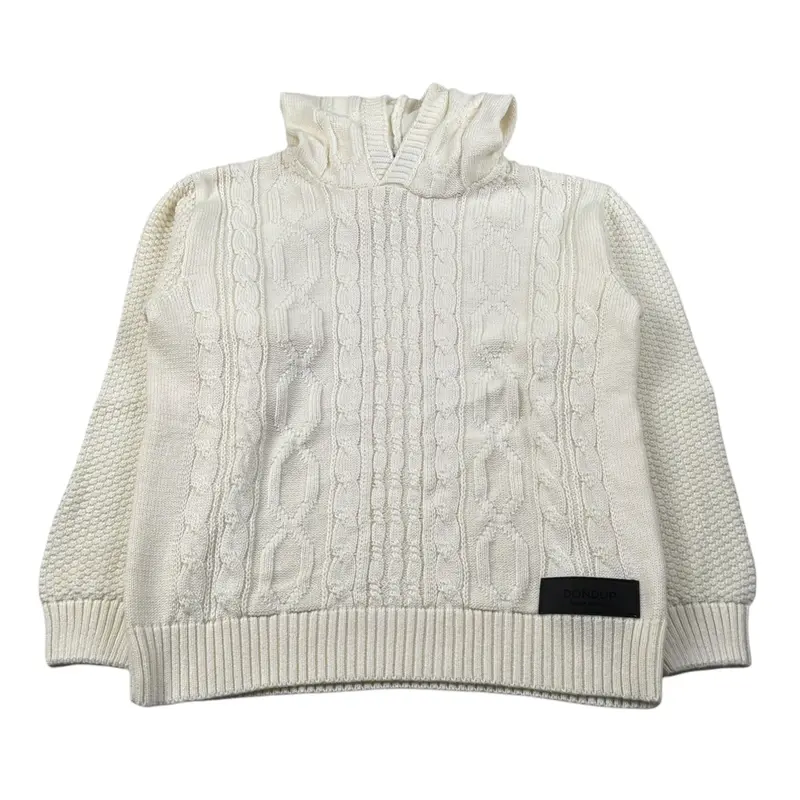 Dondup Maglia Modello Felpa tinta unita con Cappuccio Panna per Bambino