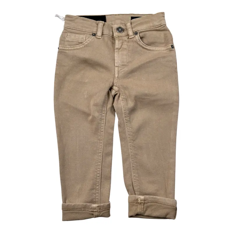 Dondup Pantalone tinta unita 5 Tasche Beige per Neonato