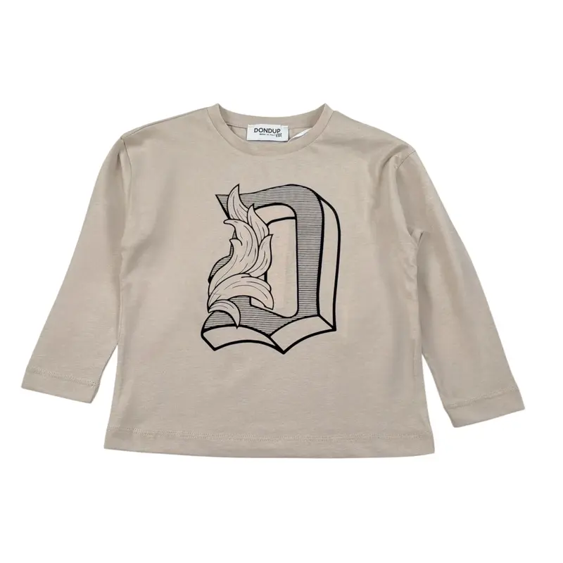 Dondup Shirt tinta unita con Logo Beige per Neonato