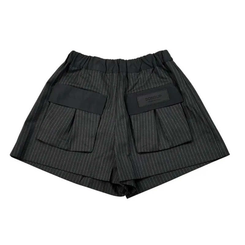 Dondup Short tinta unita con Elastico In Vita Nero per Bambina
