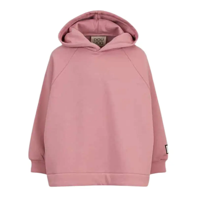 Dou Dou Felpa tinta unita con Cappuccio Rosa per Bambina