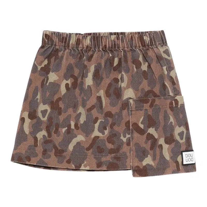 Dou Dou Gonna Fantasia Militare con Elastico In Vita Marrone per Bambina