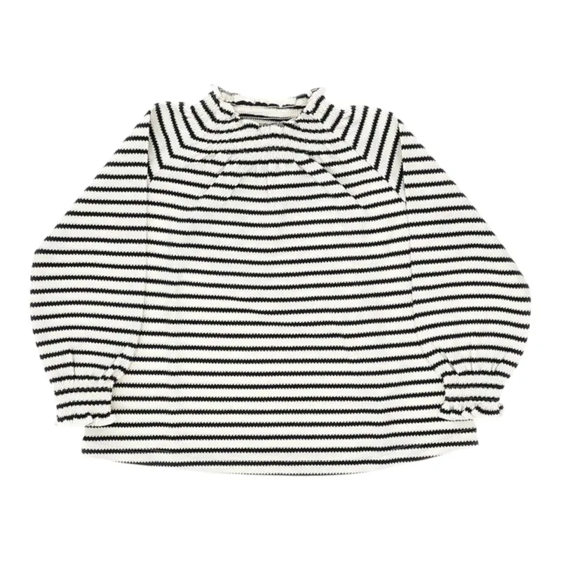 Dou Dou Maglia Bicolore con Fantasia A Righe Bianco/Nero per Bambina