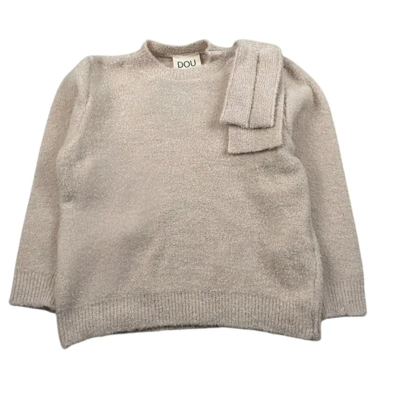 Dou Dou Maglia Girocollo tinta unita Beige per Bambina