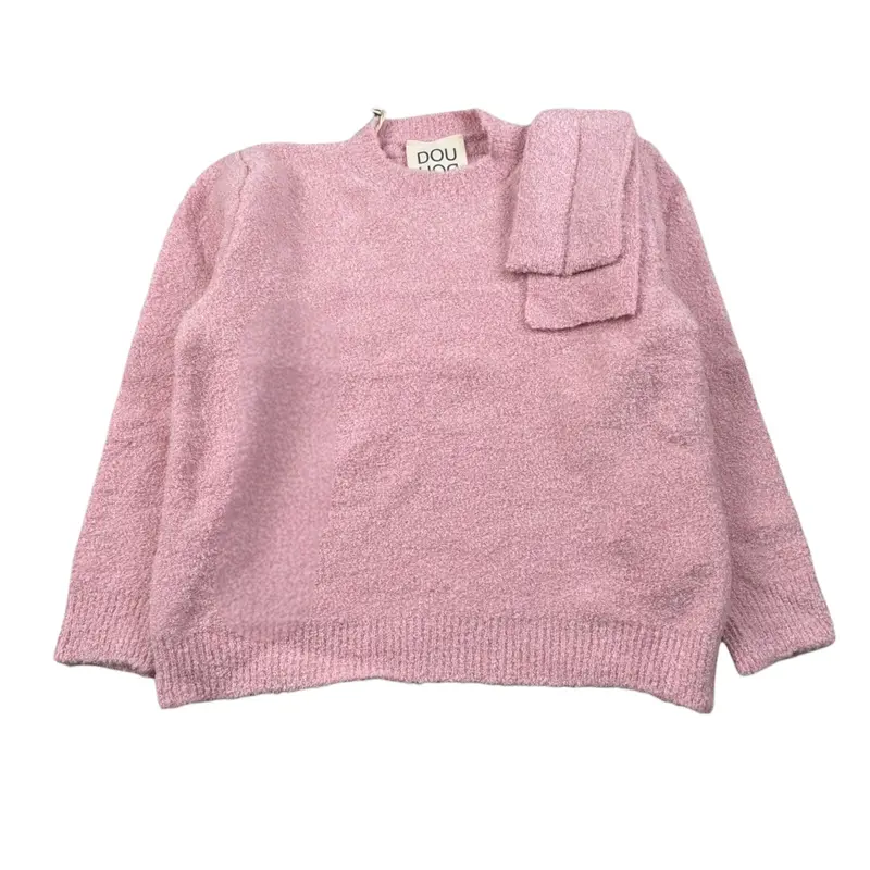 Dou Dou Maglia Girocollo tinta unita Rosa per Bambina