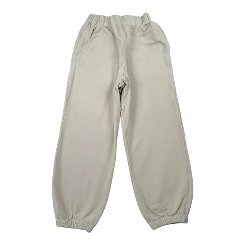 Dou Dou Pantalone Tuta tinta unita con Logo Beige per Bambina