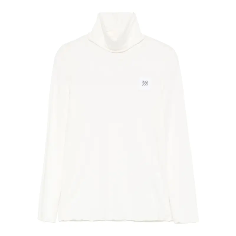 Dou Dou Shirt Collo Alto tinta unita Panna per Bambina