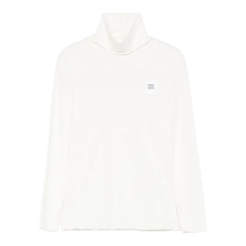 Dou Dou Shirt Collo Alto tinta unita Panna per Bambina