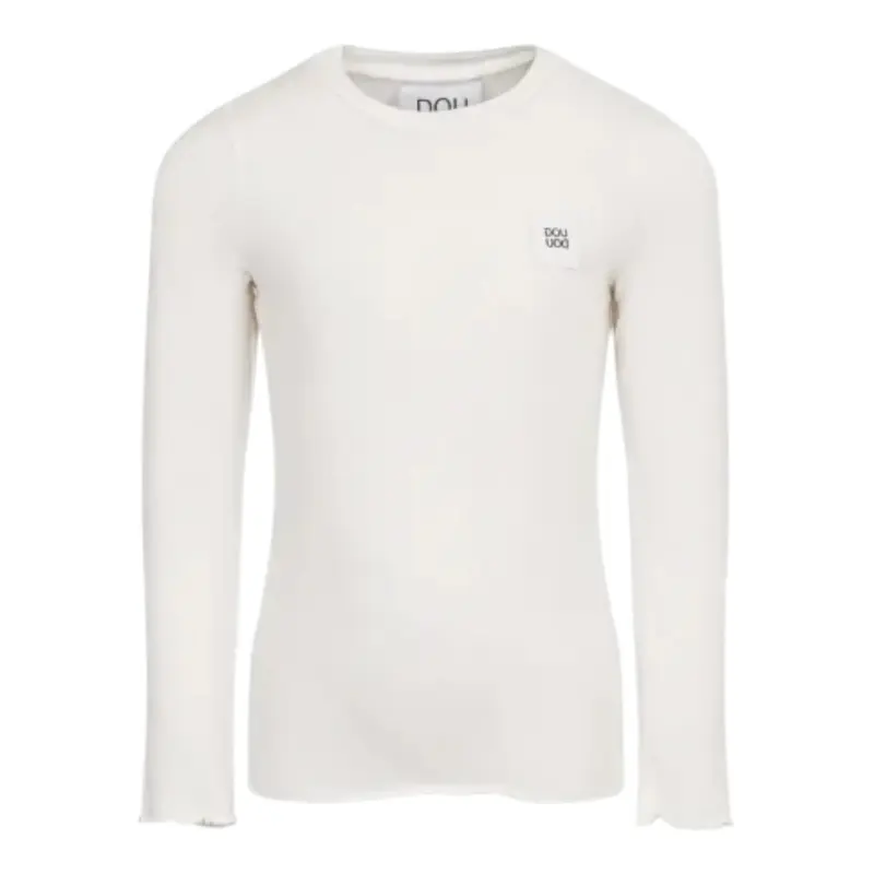 Dou Dou Shirt tinta unita con Logo Bianco per Neonata