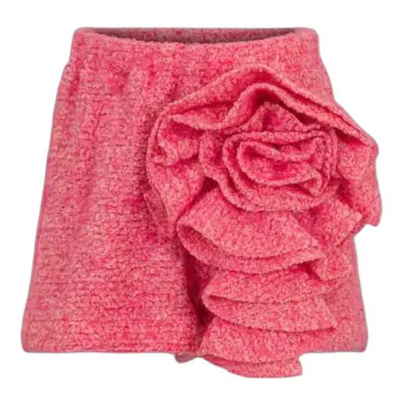 Dou Dou Short tinta unita con Fiori Rosa per Bambina