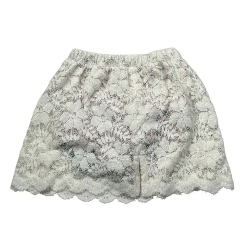 Dou Dou Short tinta unita con Ricami Bianco per Bambina