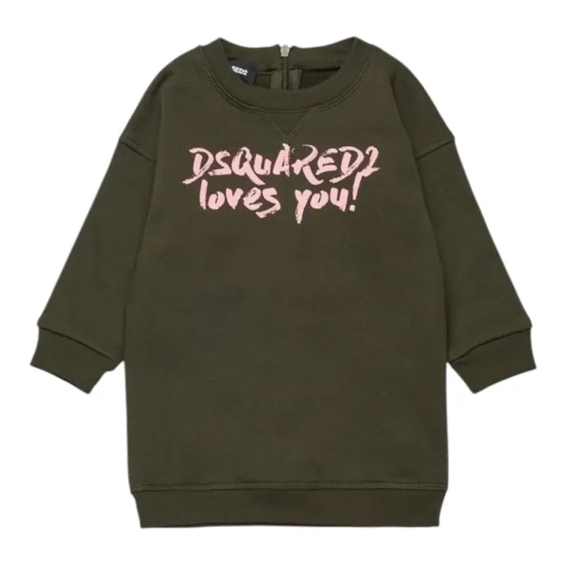 Dsquared2 Abito tinta unita Modello Felpe Verde per Bambina