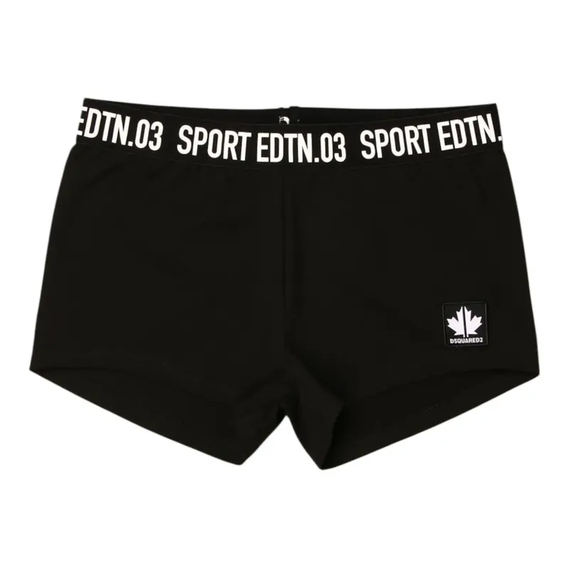 Dsquared2 Culotte tinta unita con Logo Nero per Bambina