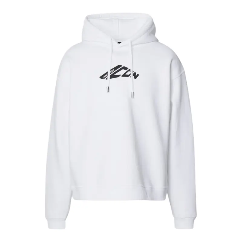 Dsquared2 Felpa tinta unita con Cappuccio E Stampa Bianco per Bambino
