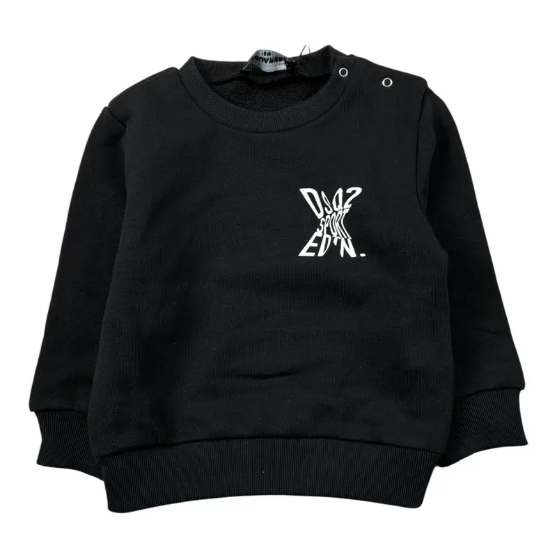Dsquared2 Felpa tinta unita con Logo Nero per Neonato