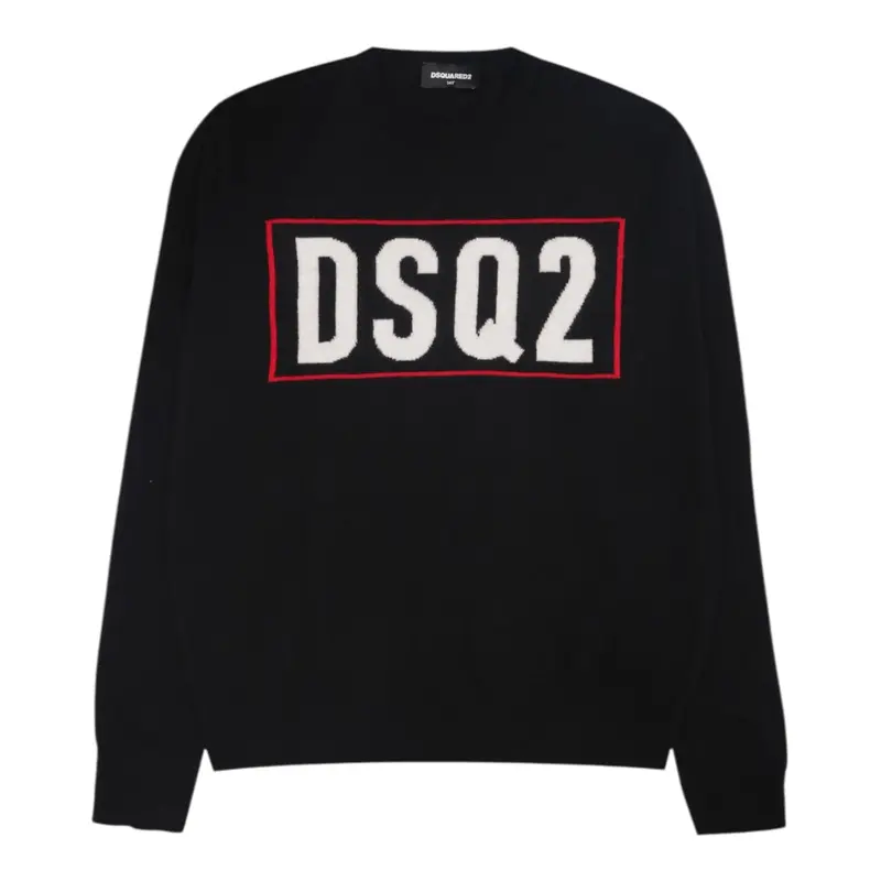 Dsquared2 Maglia Girocollo tinta unita Cn Stampa Nero per Bambino