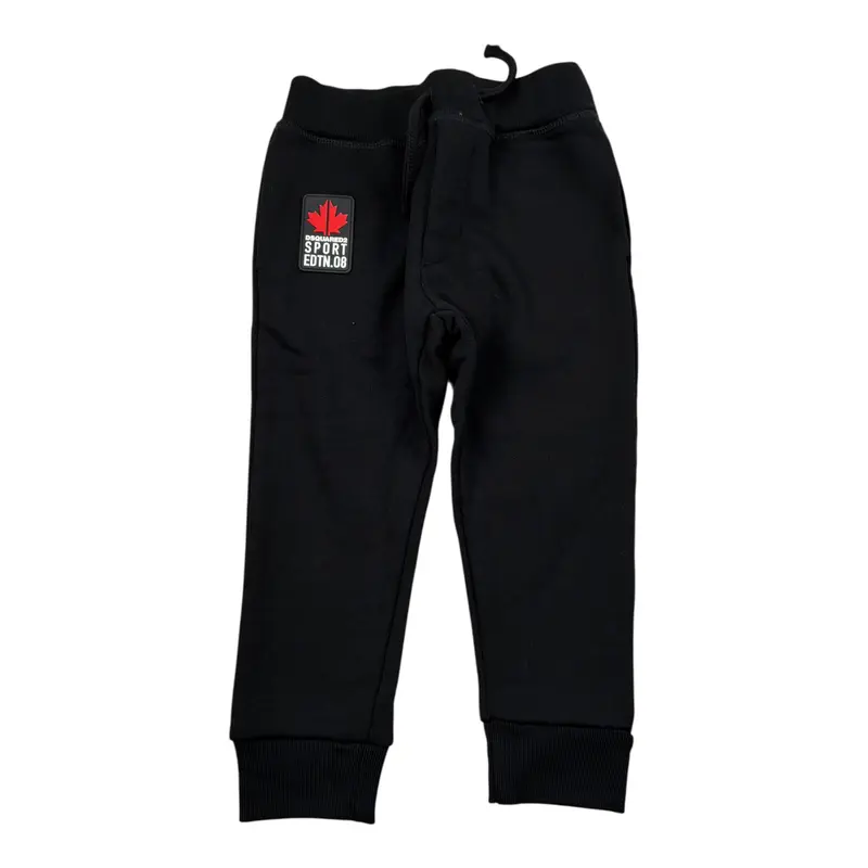 Dsquared2 Pantalone Modello Tuta tinta unita con Stampa Nero per Bambino