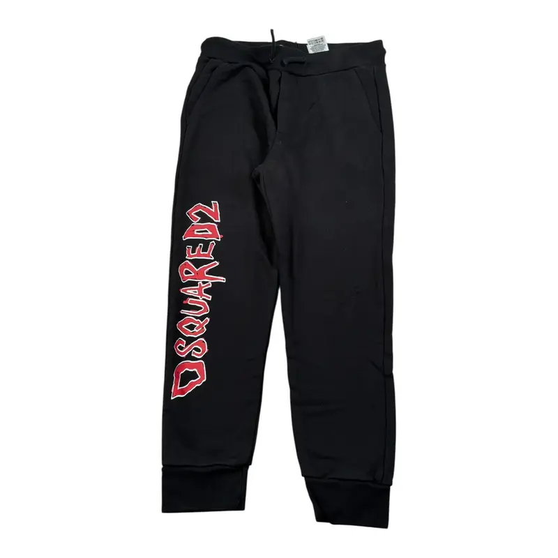 Dsquared2 Pantalone Modello Tuta tinta unita con Stampa Nero per Bambino