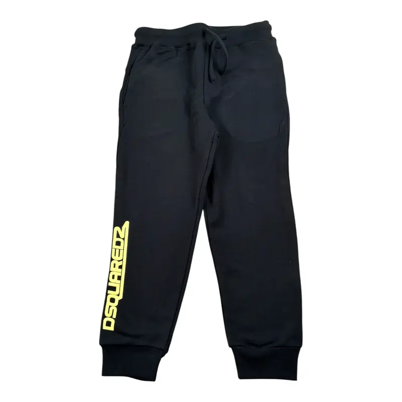 Dsquared2 Pantalone Modello Tuta tinta unita con Stampa Nero per Bambino
