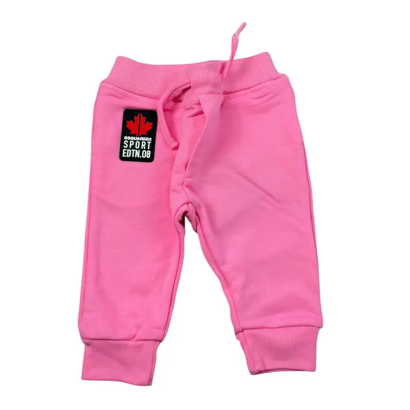 Dsquared2 Pantalone Modello Tuta tinta unita con Stampa Rosa per Bambina