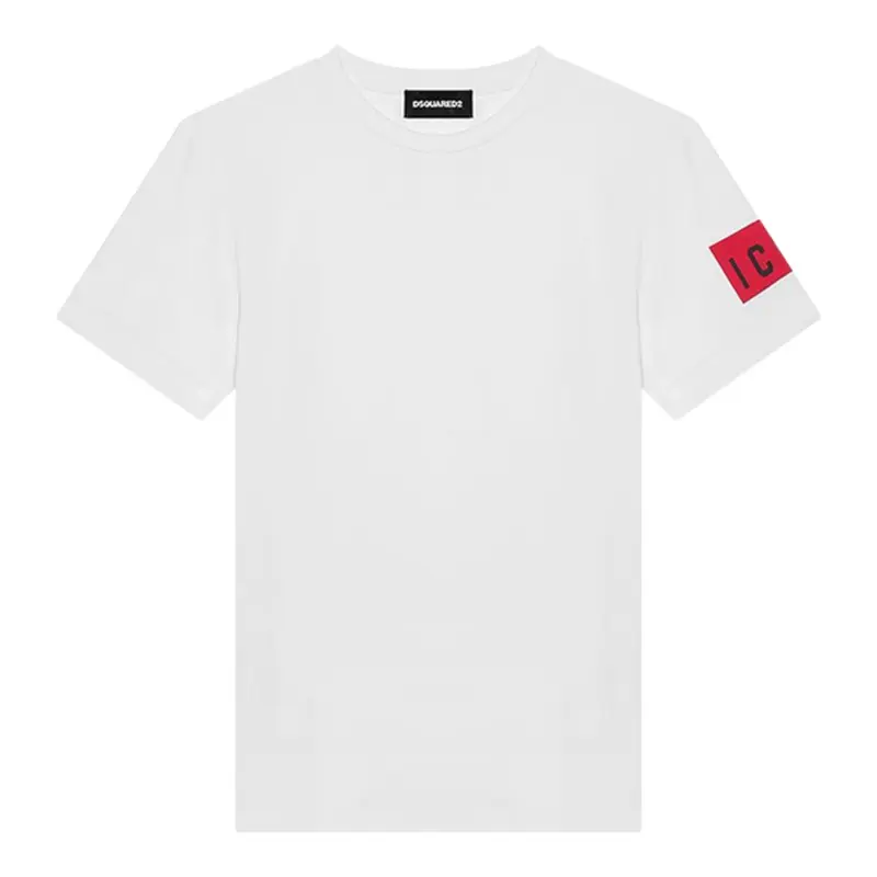 Dsquared2 T-Shirt tinta unita con Logo Bianco per Bambino