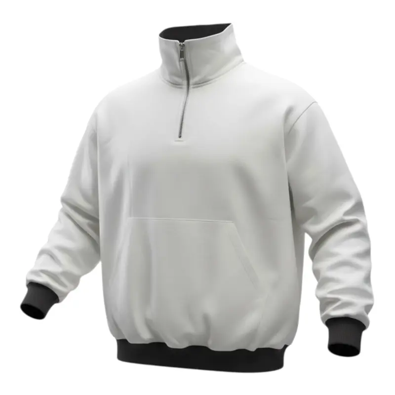 Duepuntozero Felpa tinta unita con Zip Panna per Bambino