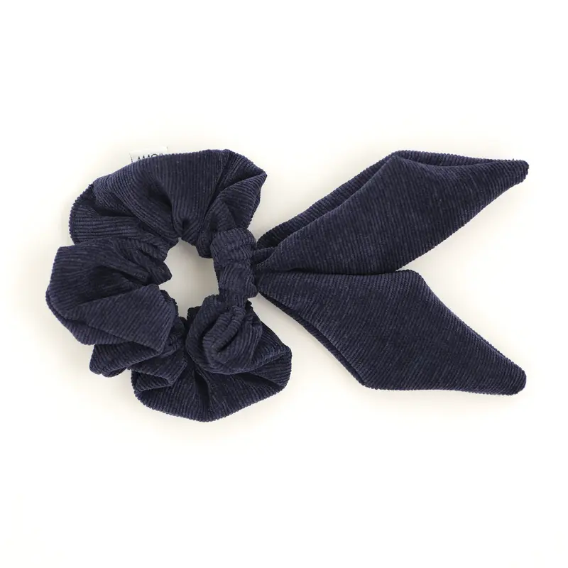 ELASTICO CON CODE VELLUTO BLU