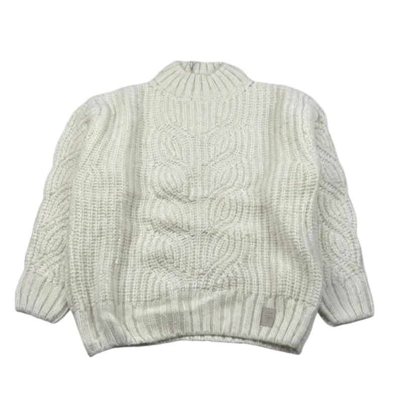 Eleventy Maglia Collo Alto tinta unita Panna per Bambina