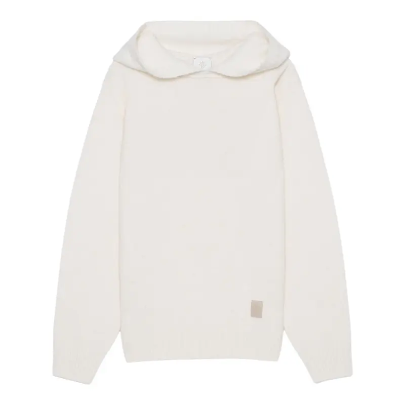 Eleventy Maglia tinta unita con Cappuccio Panna per Bambino