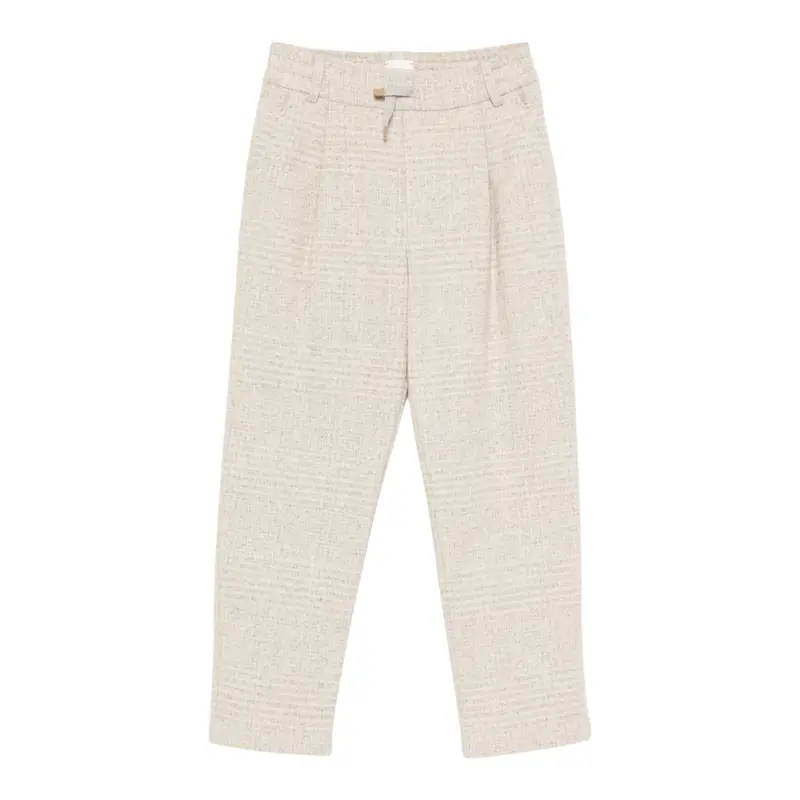 Eleventy Pantalone tinta unita con Microfantasia Beige per Bambino