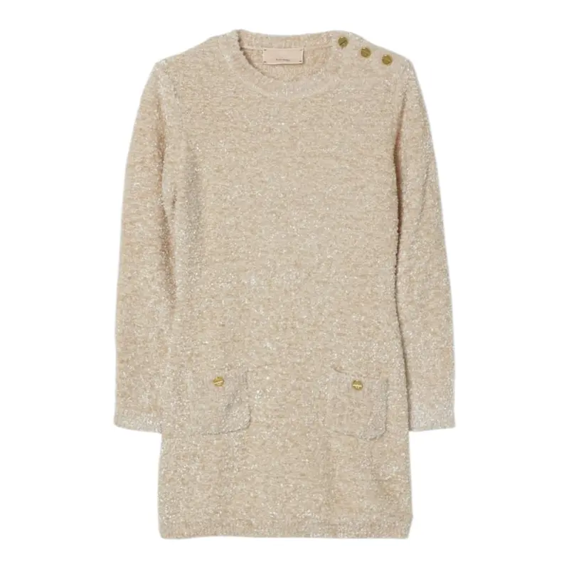 Elisabetta Franchi Abito Manica Lunga Tinta Nita Beige per Bambina