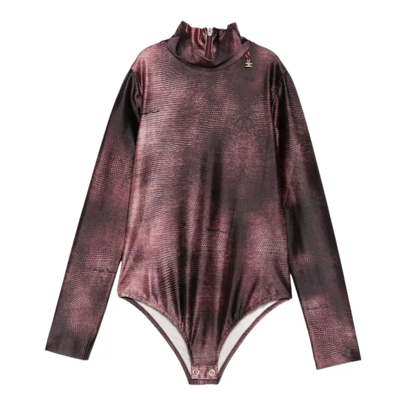 Elisabetta Franchi Body tinta unita con Fantasia Bordeaux per Bambina