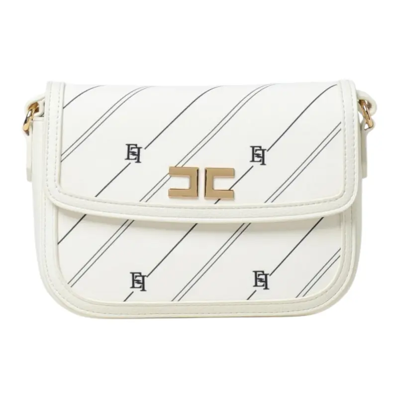 Elisabetta Franchi Borsa tinta unita con Loghi Panna per Bambina