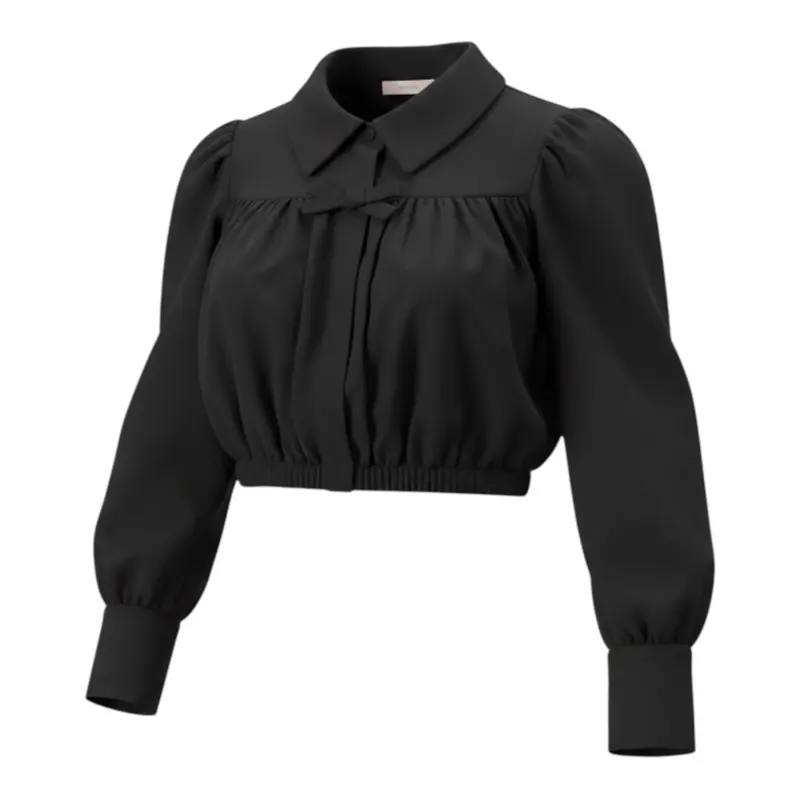 Elisabetta Franchi Camicia tinta unita con Logo Nero per Bambina