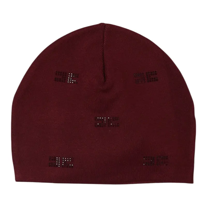 Elisabetta Franchi Cappello tinta unita con Brillantini Bordeaux per Bambina