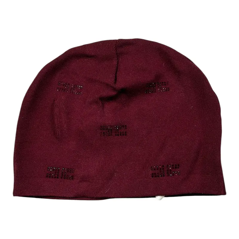 Elisabetta Franchi Cappello tinta unita con Brillantini Bordeaux per Bambina