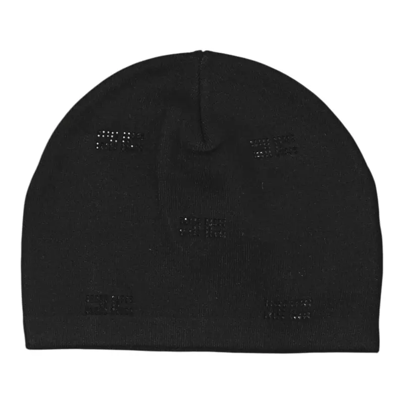 Elisabetta Franchi Cappello tinta unita con Brillantini Nero per Bambina