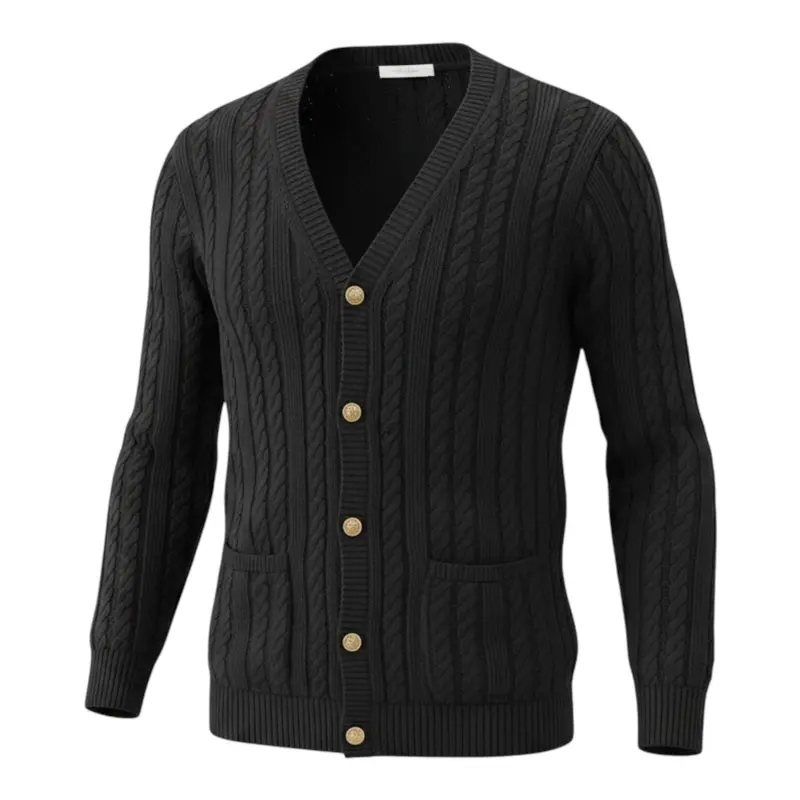 Elisabetta Franchi Cardigan tinta unita con Bottoni Nero per Bambina