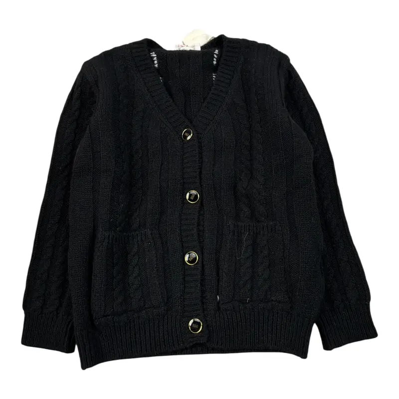 Elisabetta Franchi Cardigan tinta unita con Bottoni Nero per Neonata