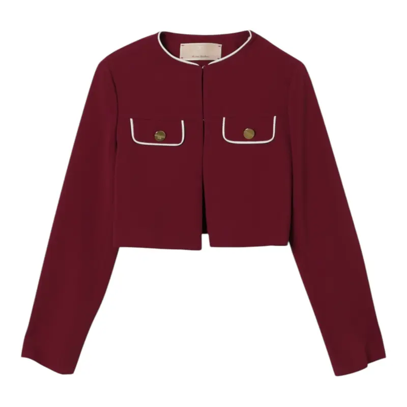 Elisabetta Franchi Giacca tinta unita con Bottoni In Contrasto Bordeaux per Bambina