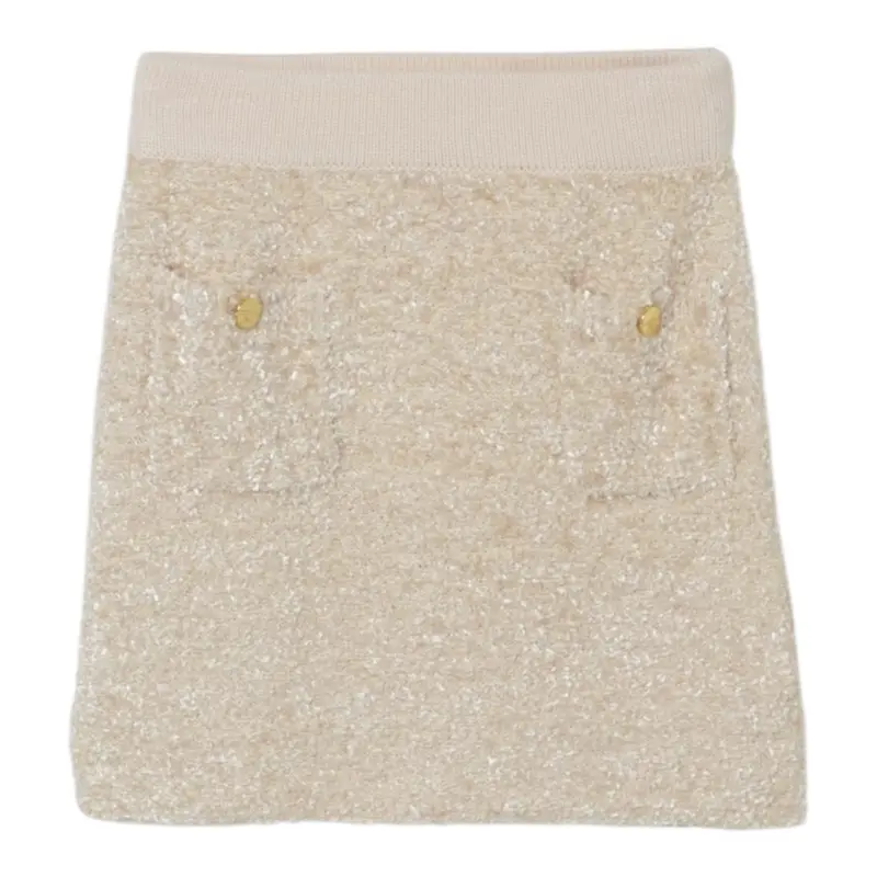Elisabetta Franchi Gonna tinta unita con Elastico In Vita Beige per Bambina