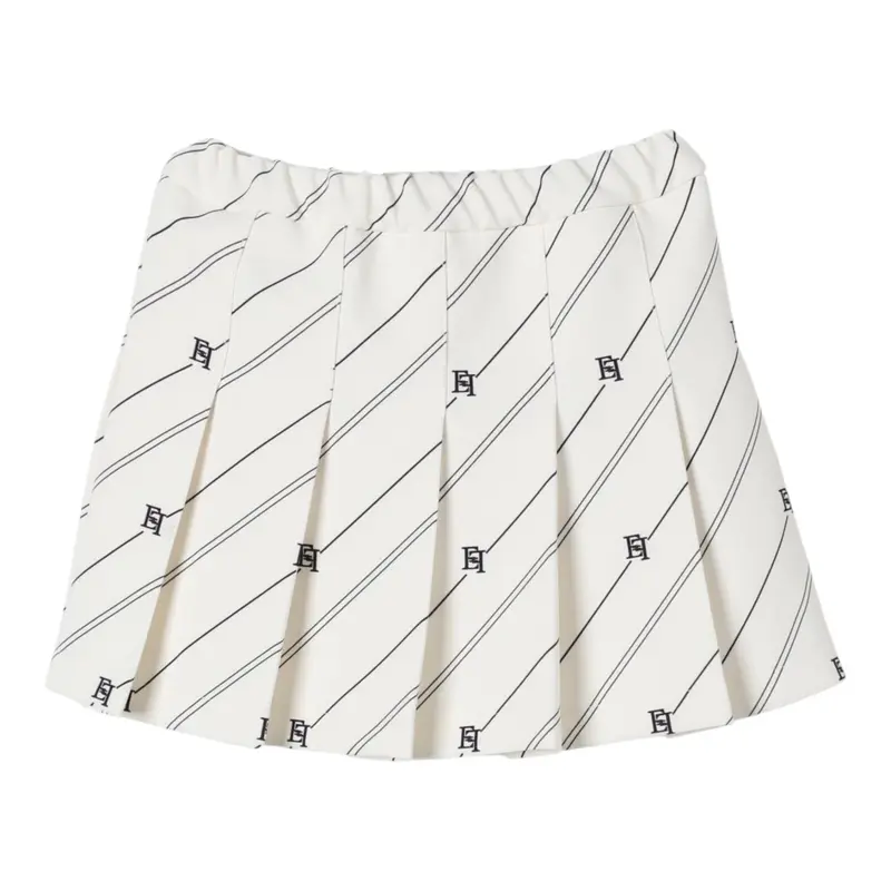 Elisabetta Franchi Gonna tinta unita con Elastico In Vita Crema per Bambina